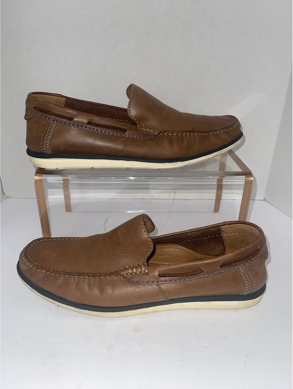 Clarks 1825 Series Brown Leather Venetian Loafers — Classic Slip‑On Driver Style